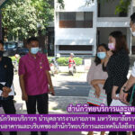 ผู้บริหารสำนักวิทยบริการและเทคโนโลยีสารสนเทศ นำบุคลากรจากงานกายภาพ และออกแบบ มหาวิทยาลัยราชภัฏสุรินทร์ สำรวจพื้นอาคารสำนักวิทยบริการฯ
